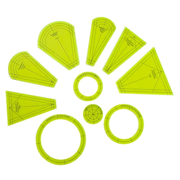 CCOCC 2026 New 1 Set Dresden Plate Quilting Template Set for Home,Quilting,Crafting,For Home Sewing Machines-10 Templates,Dual-Purpose,For Ruler Work and Tumbler Shapes