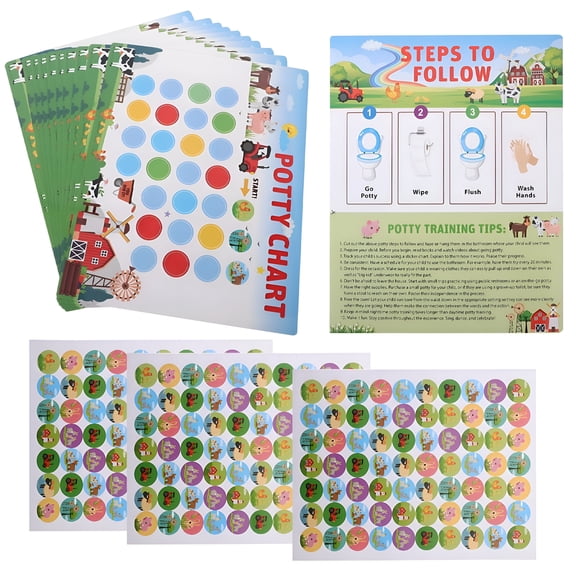 CCOCC 2026 New 1 Set Toilet Training Sticker Kids Potty Training Sticker and Chart Potty Training Chart Sticker Potty Training Sticker Chart for Toddlers, Kids, Bathroom, Home, Preschool
