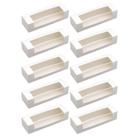 CCOCC 2026 New 10 Pcs Window Transparent Paper Box Cake Boxes Baking Cookies Container Cupcake Packaging Bread, for Parties, Events, Bakeries, Gift Giving, Home Baking