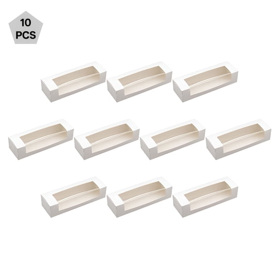 CCOCC 2026 New 10 Pcs Window Transparent Paper Box Cookie Boxes Cake Containers Chocolate Green Bean White 300G Cardboard