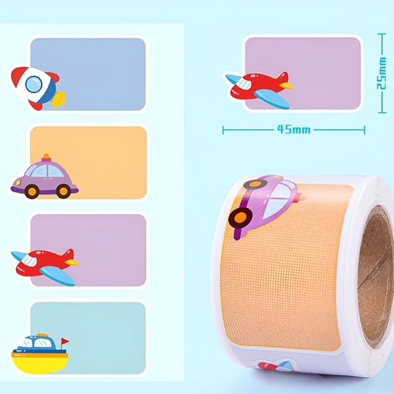 CCOCC 2026 New 100/280Pcs/Roll Portable Gift Self-Adhesive Cartoon Style School Waterproof Name Sticker Labels Sticker for School, Office, Home, Craft Student Stationery Tag Sticker