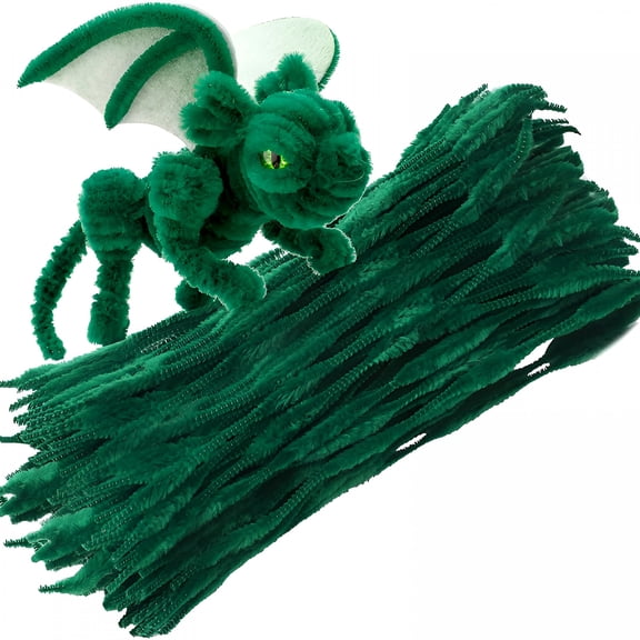 CCOCC 2026 New 100 Pcs Pipe Cleaners Chenille Stem,Bump Chenille Stems Pipe Cleaner,Green Pipe Cleaners Crafts Supplies for Diy Arts Crafts Decorations(Green)