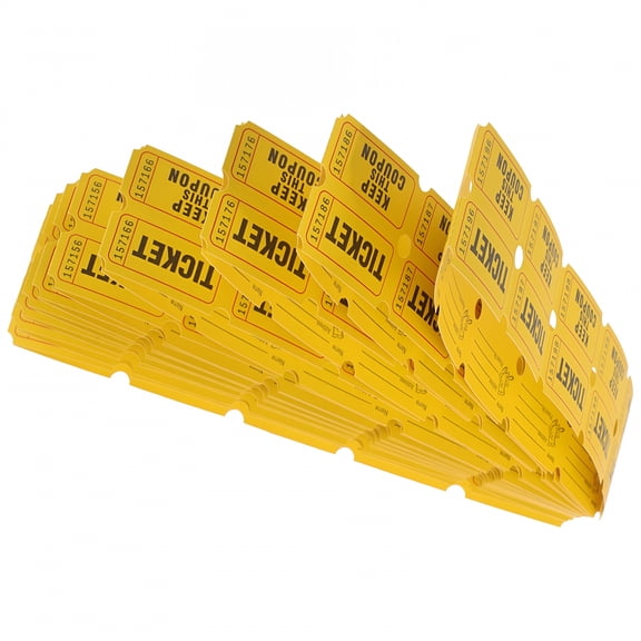 CCOCC 2026 New 100 Pcs Raffle Tickets Single Entry with Information Baby Yellow for Events, Raffles, Parties, Fundraisers, Contests, Giveaways