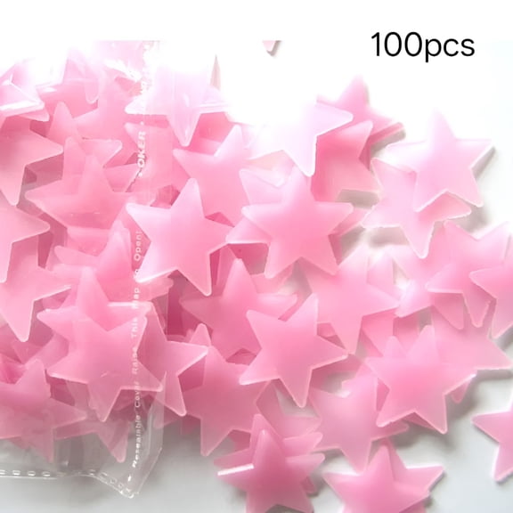 CCOCC 2026 New 100Pcs 3D Colored Stars Sticker Glow in the Dark Wall Decal Home Room Decor for Bedroom, Nursery, Playroom, Ceiling