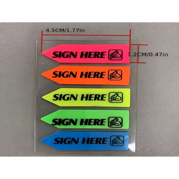 CCOCC 2026 New 100Pcs Pet Transparent Waterproof Sign Here Signature Index Tab Sticky Notes Label for Organizing,Labeling,Office Use,Documents,Filing,Reminders,Personalizing.