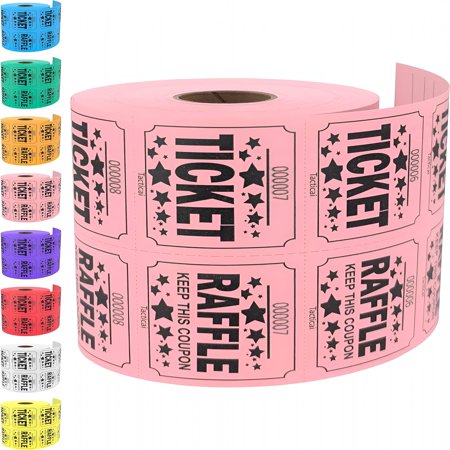CCOCC 2026 New 100Pcs Raffle Tickets Roll,Roll of Raffle Tickets,Tickets for Events,Easy Read Double Ticket Design,For Carnivals,Fundraisers,Auctions,Churches,Office Parties