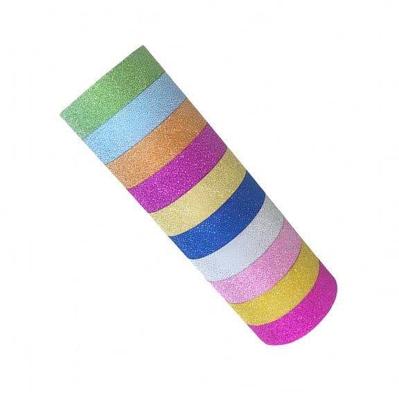 CCOCC 2026 New 10Pcs Glitter Washi Tape Set,Solid Color Decorative Tape Kit for Diy Crafts-Random Color,Perfect for Scrapbooking,Journaling,Gift Wrapping,Creative Projects,Card Making.
