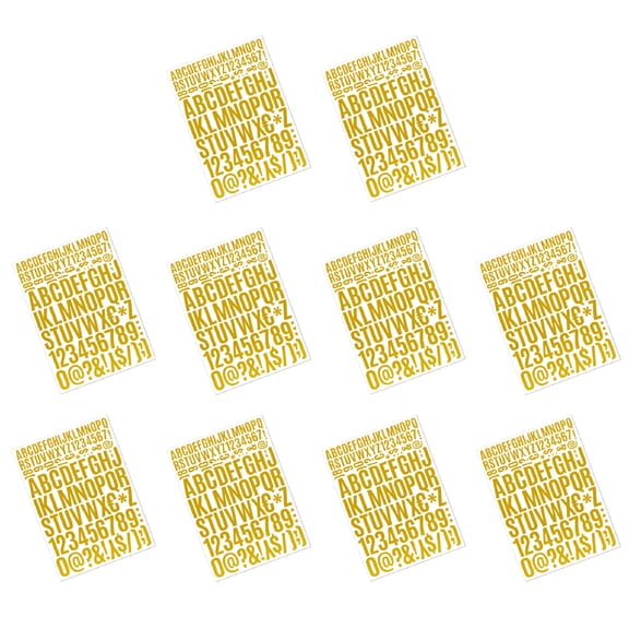 CCOCC 2026 New 12 Sheets Hot Stamping Letter Stickers Labels Mailbox Letters for Crafts Adhesive Alphabet Outdoor Gold Decor,For Crafts,Scrapbooking,Diy,Mailbox,Card Making