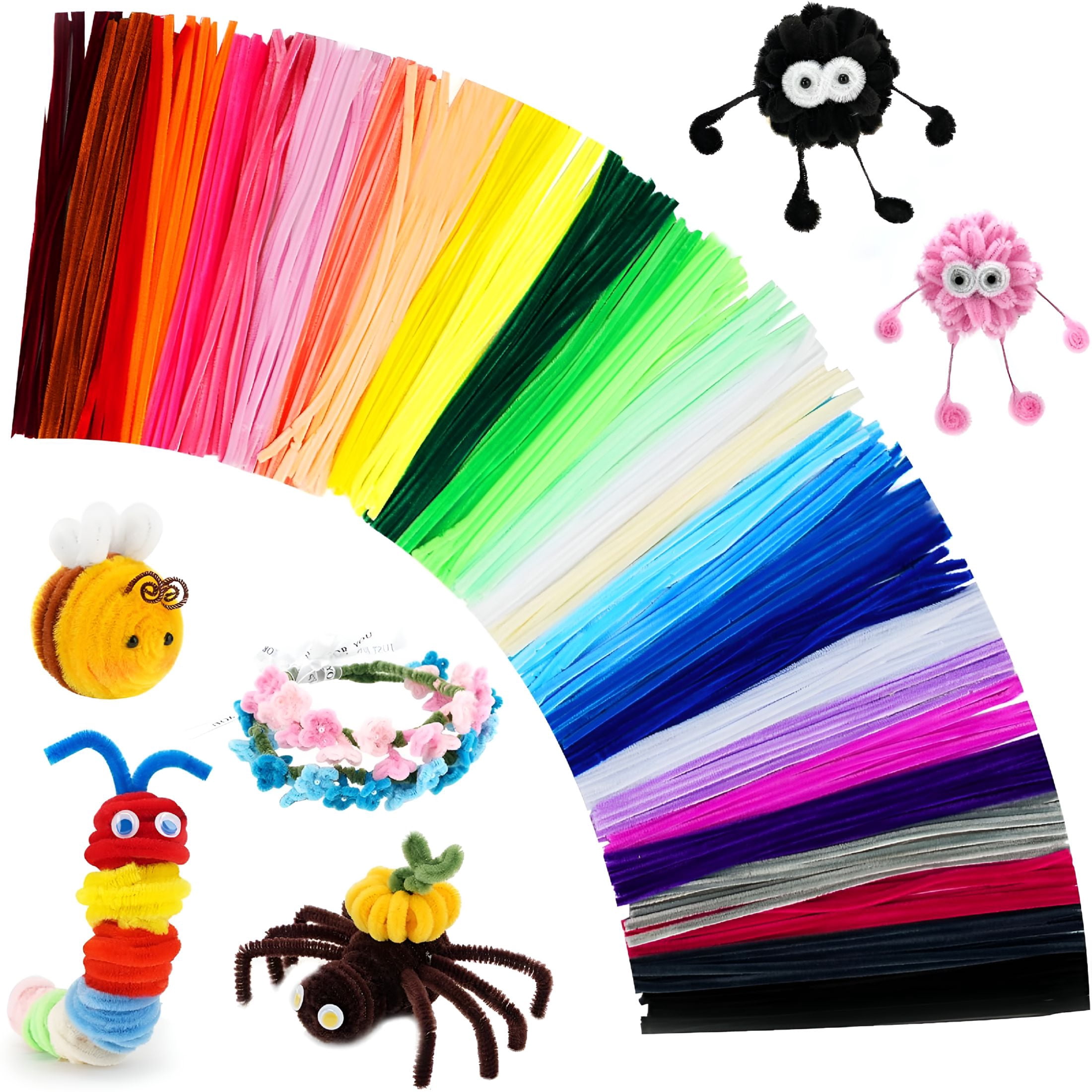 CCOCC 2026 New 1200Pcs Pipe Cleaners Craft,Pipe Cleaners Bulk for Arts&Crafts Supplies Multi-Color Chenille Stems Diy Project Room Decor,Christmas Decorations Creative Toys Gift(12Inch6Mm,48Colors)