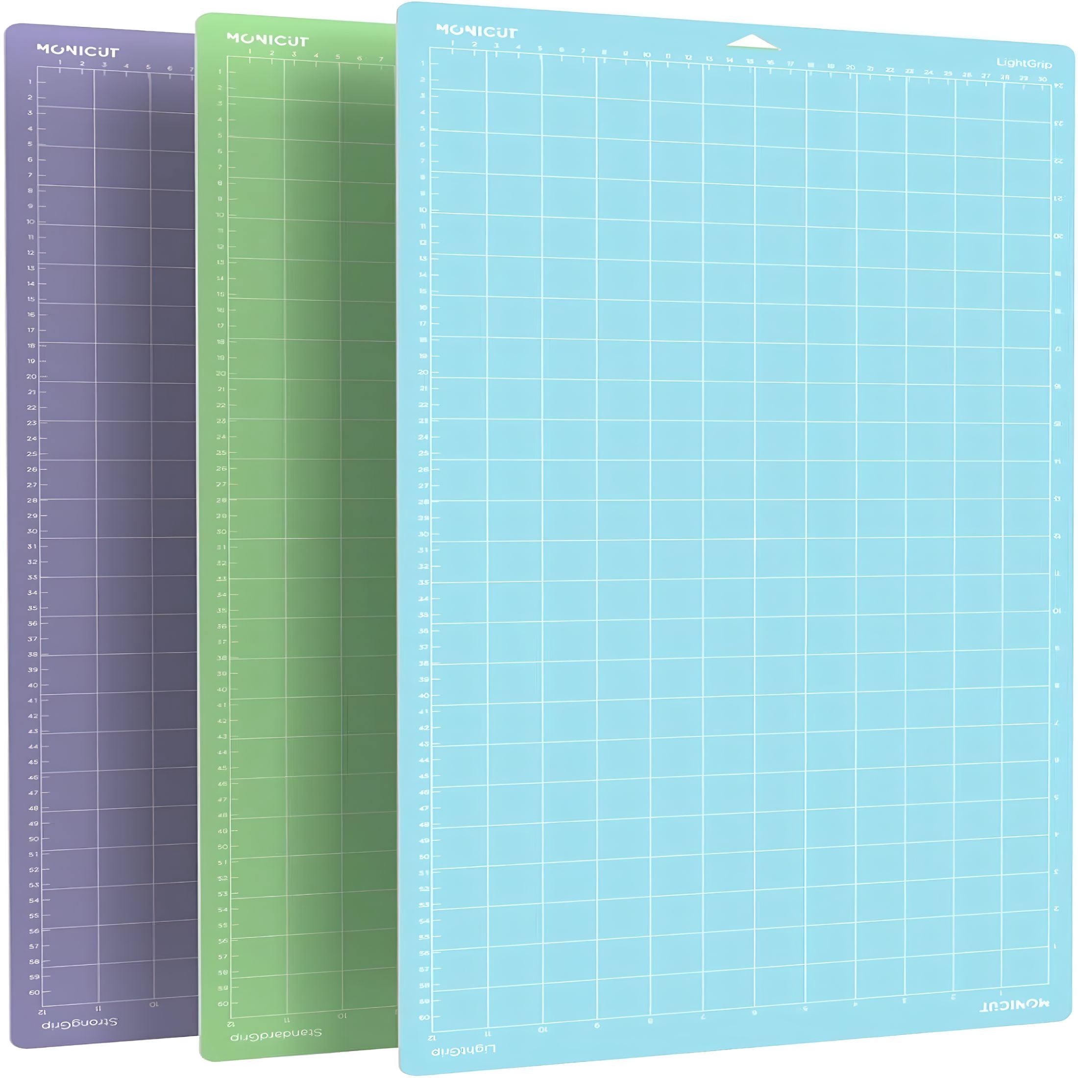CCOCC 2026 New 12X24 Cutting Mat for Cricut Maker, Explore, Air, One (Lightgrip, Standardgrip, Stronggrip), 3 Pcs Non-Slip Flexible Cutting Mats for Crafts, Quilting, Sewing and All Arts
