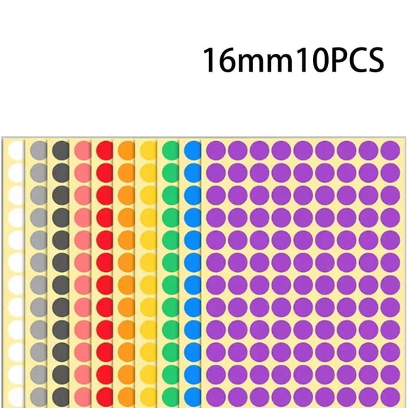 CCOCC 2026 New 1536 Pcs Dot Stickers Round Colored Dot Stickers Removable Adhesive Label Stickers for Family Office and Study for Planners Calendars Crafts 0.6"