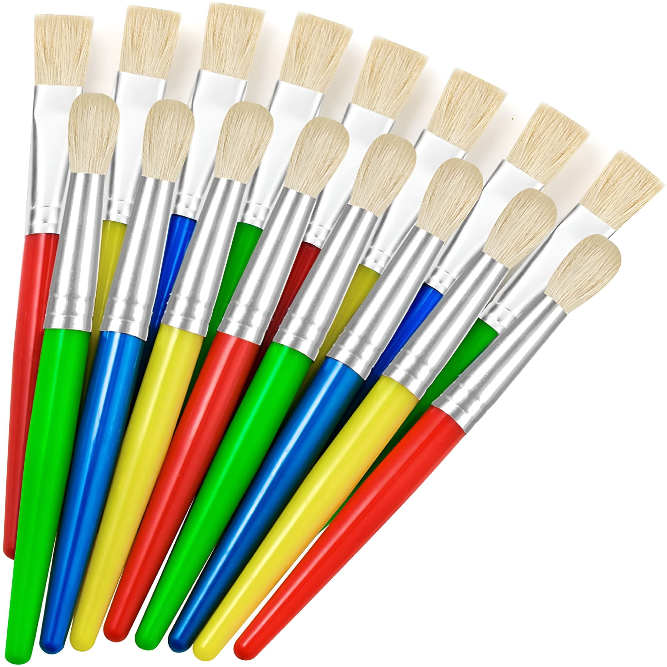 CCOCC 2026 New 16-Piece Kids' Paint Brush Set,Large Washable Brushes,Perfect for Toddlers,Easy Grip,Round and Flat Styles,No-Shed Bristles,Ideal for Acrylics and Washable Paints