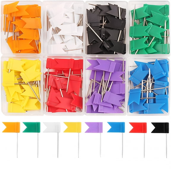 CCOCC 2026 New 160 Pieces Flag Push Pins Flag Map Pins,8 Boxes Flag Colorful Map Tacks Push Tacks for Learning Working for Mapping, Classroom, Office Organization, Notice Boards, Travel Tracking
