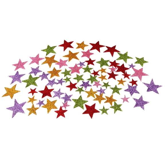 CCOCC 2026 New 1Bag Colorful Self Adhesive Stars Shaped Foam Glitter Sticker Craft for Scrapbooking,Card Making,Diy Projects