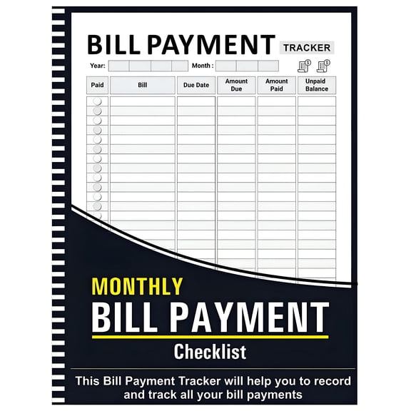 CCOCC 2026 New 1Pcs Bill Track Notebook,Monthly Bill Payment Checklist,8.6"X11"Monthly Bill Organizer,Financial Planner Budget Book,For Families Money Managers,Financial Budget Planners,8.66X11.02In