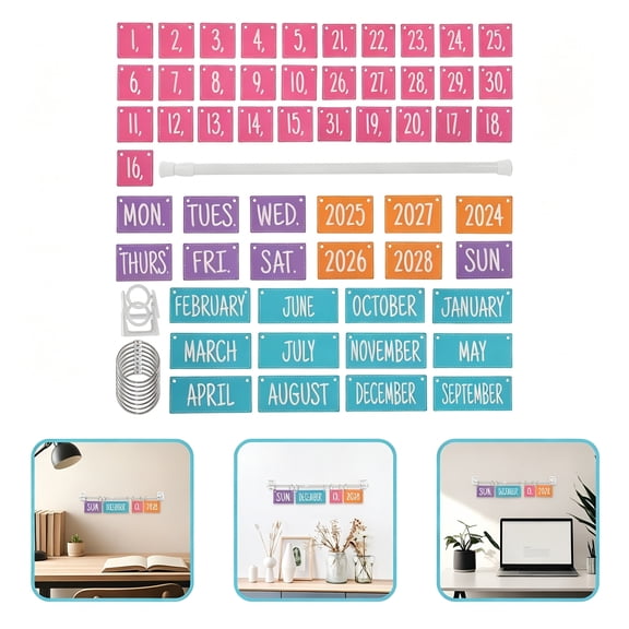 CCOCC 2026 New 1Set Flip Calendar for Classroom Multi Color Rectangular Bulletin Board Card for School, Classroom, Office, Teaching, Students Teachers and Students