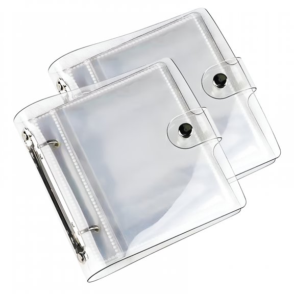 CCOCC 2026 New 2 Pack Clear Loose-Leaf Photo Album 4X6,2 Ring Book Binder with Transparent Cover,Small Picture Album with 25 Clear Pages Hold 50 Per Book