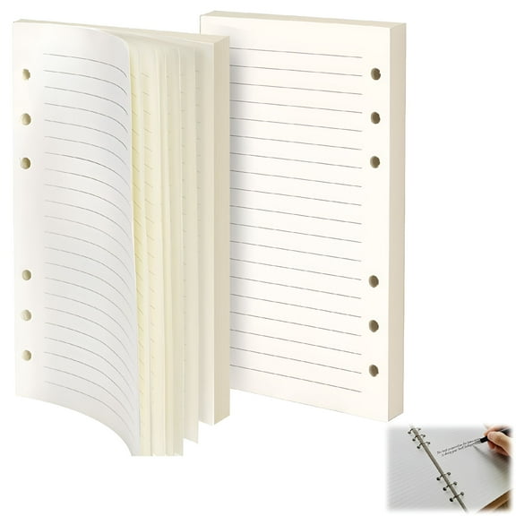 CCOCC 2026 New 2 Packs A5 Refills Ruled Lined Paper - 90 Sheets A5 Refill Pad for A5 Diary,8.3 X 5.6 Inch Loose-Leaf Refillable Planner Inserts A5 Paper,A5 Lined Paper Refill for Class Meeting