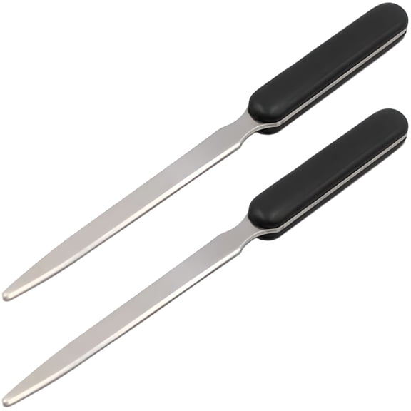 CCOCC 2026 New 2 Pieces Stainless Steel Envelope Opener with Plastic Handle Letter Openers Lightweight Envelope Slitter Envelope Opening Slitter,Black Handle