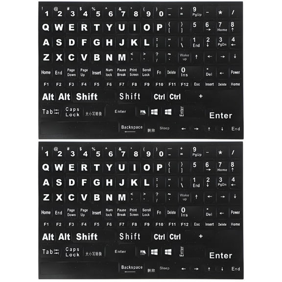 CCOCC 2026 New 2 Sheets Replacement Keyboard Sticker English Letter Decal Supply for Keyboard Repair, Customization, Letter Replacement, Typing, Home Office, Computer Accessories.