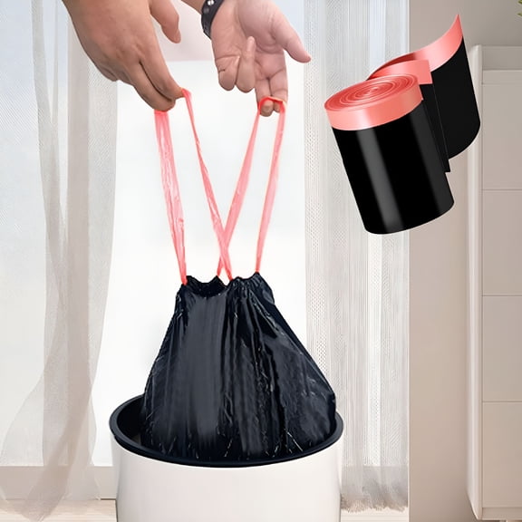 CCOCC 2026 New 20 Gallon Large Drawstring Bags 100 Counts Heavy Duty Tall Kitchen Garbage Liners, Large Bags Size Chart for Home, Office, Light Residential Waste Outdoor Lawn And