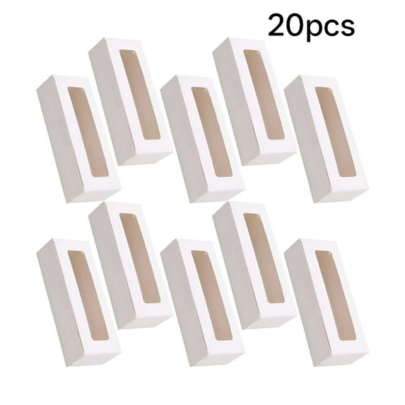 CCOCC 2026 New 20 Pcs Cake Boxes Safe Deposit Box Dessert Packing Boxes Cookie Containers for Gift Giving Egg Tart Boxes with Window Mini Packing Box White Paper