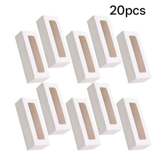 CCOCC 2026 New 20 Pcs Cake Boxes Safe Deposit Box Dessert Packing Boxes Cookie Containers for Gift Giving Egg Tart Boxes with Window Mini Packing Box White Paper