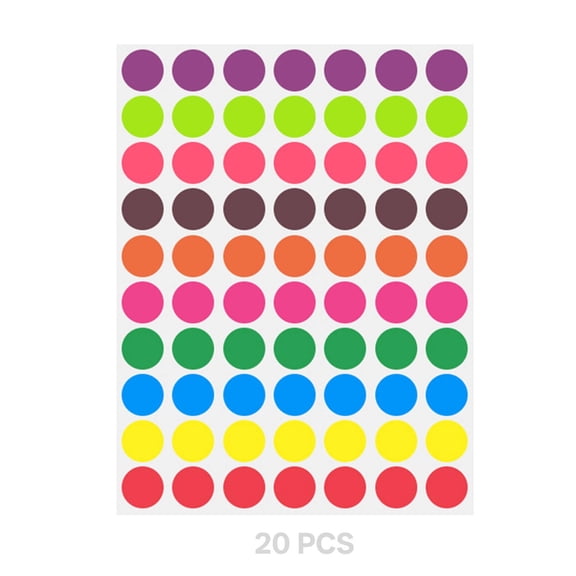 CCOCC 2026 New 20 Pcs Cute Stickers for Scrapbook Planner Journal Diy Crafting 20 Pcs Cute Stickers Creative Dots Laptop Stickers Write-On Labels Sticky Backing Meme Stickers Style3