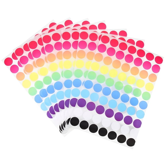 CCOCC 2026 New 20 Sheets of Colored Dot Stickers Adhesive Dot Labels Circle Dots Labels Classify Labels for School, Office, Organization, Crafts, Labeling