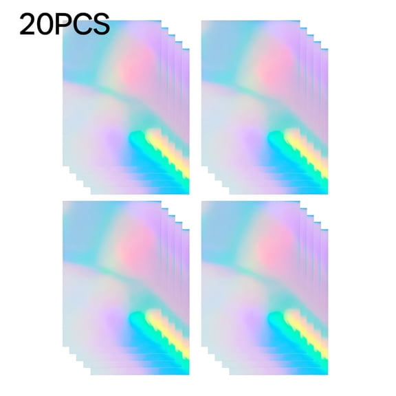 CCOCC 2026 New 20 Sheets Holographic Vinyl Sticker Paper A4 Inkjet Self-Adhesive Diy Labels for Crafting,Scrapbooking,Labeling,Product Packaging,Home Organization,Custom Stickers