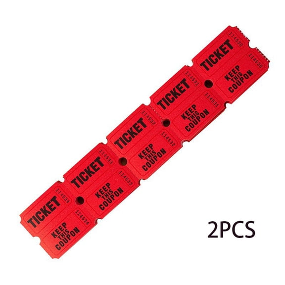 CCOCC 2026 New 200 Pcs Lottery Tickets Raffle Tickets Entrance Ticket for Classroom Red for Classroom,Parties,Raffles,Events,Fundraisers