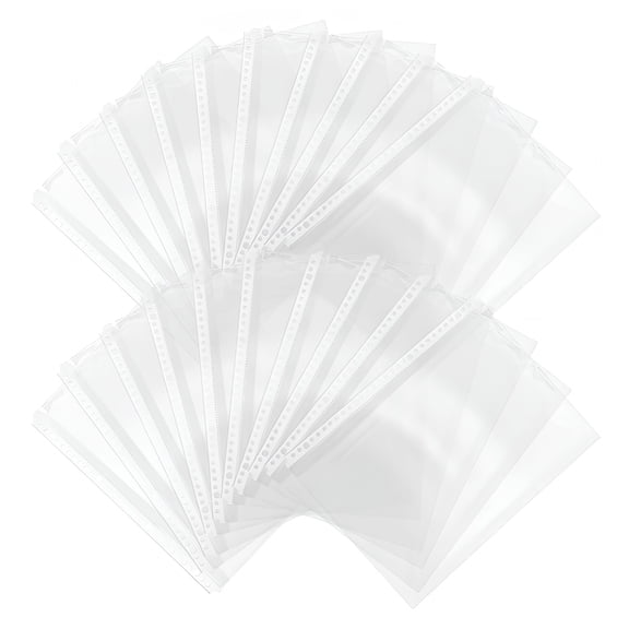 CCOCC 2026 New 20Pcs 30-Hole A4 Binder Sleeves Clear Plastic Document Folder Inserts File Holder Waterproof Document Organizer Loose Leaf Inserts for Photos Certificates