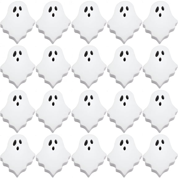 CCOCC 2026 New 20Pcs Halloween Theme Wooden Loose Beads Large Hole Ghost Wood Beads Spacer for Halloween Jewelry Making Home Party Decor