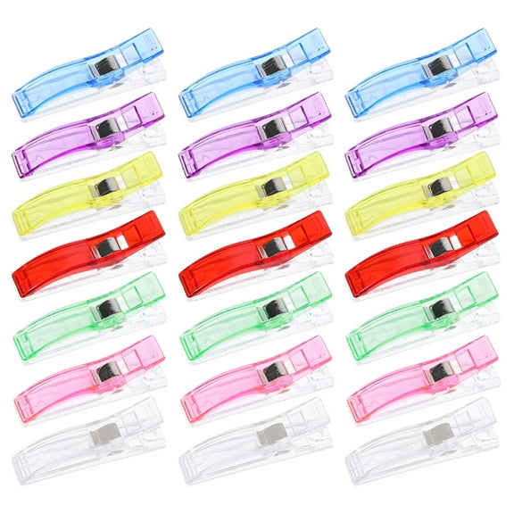 CCOCC 2026 New 21Pcs Large Sewing Clips,Fabric&Quilting Clips,Multipurpose Sewing Clips,Multi-Color Plastic Clips for Fabric Binding Crafting Tools Craft Clips Sewing Supplies Quilting Accessories