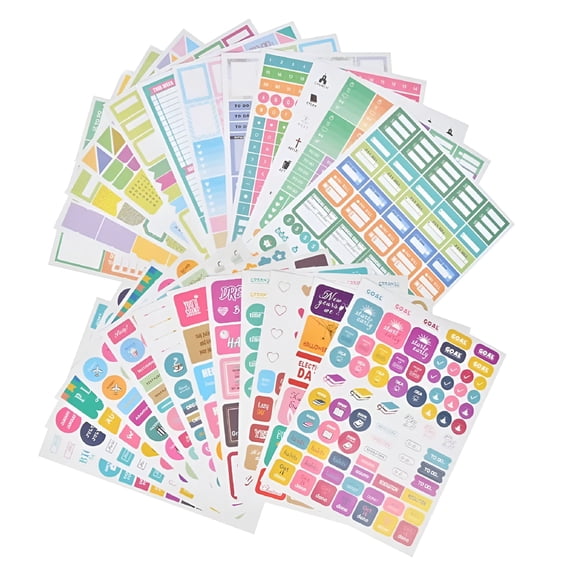 CCOCC 2026 New 24 Sheets Planner Stickers Monthly Tabs for Diy Calendar,Weekly Daily Planner Stickers Work Planning Budget Decals