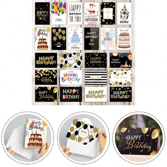 CCOCC 2026 New 24 X Premium Birthday Cards Bulk Mixed Party Card Pack with Envelopes,For Birthdays,Parties,Celebrations,Gift Giving,Special Occasions,Group Events