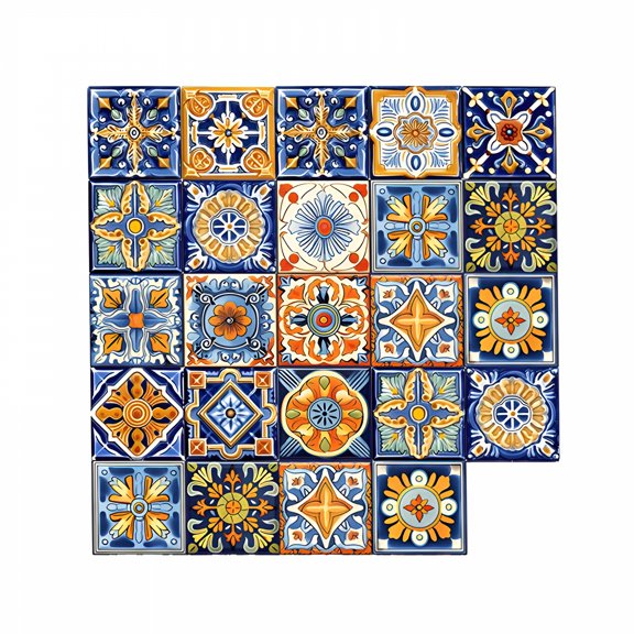 CCOCC 2026 New 24Pcs 6X6 in Decorative Tile Stickers,Peel and Stick Self Adhesive Removable Moroccan Tiles Backsplash Waterproof for Kitchen Bathroom Furniture Staircase Home Decor