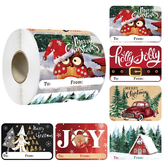 CCOCC 2026 New 250Pcs Christmas Gift Tags Santa Claus Self-Adhesive Christmas Stickers Labels for Presents Christmas Name Tags Stickers for Gifts Decorative 6 Design