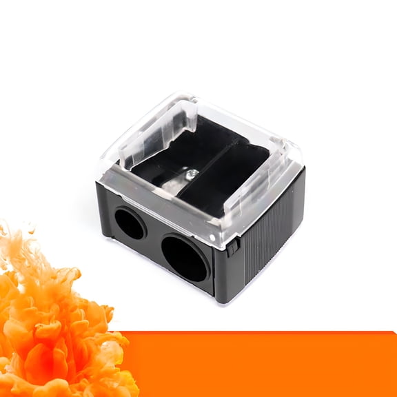 CCOCC 2026 New 2Pc Eyebrow Pencil Sharpener Lip Liner Pencil Sharpener Eyeliner Pencil Sharpener Double Hole Pencil Shaper Steel for Smooth Motion Collects Shavings for No-Mess Perfect for Both