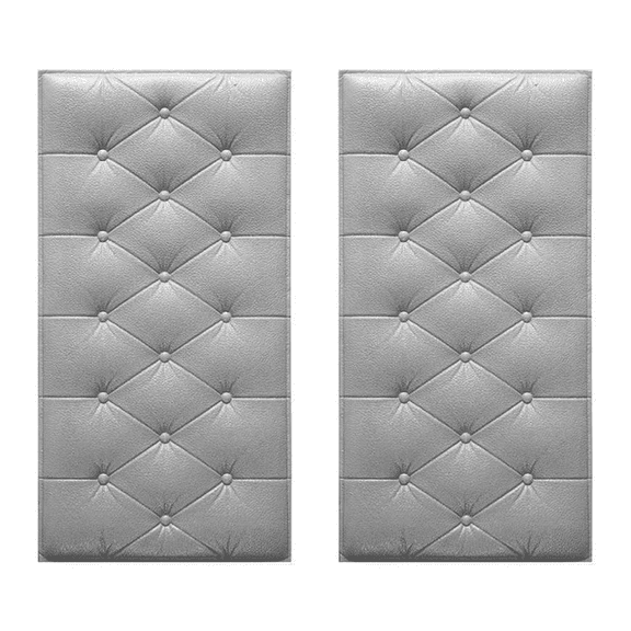CCOCC 2026 New 2Pcs 3D Wall Art Convenient Self Adhesive Installation Wall Panels Anti Collision Protection Anti Collision Wall Sticker Silver Gray