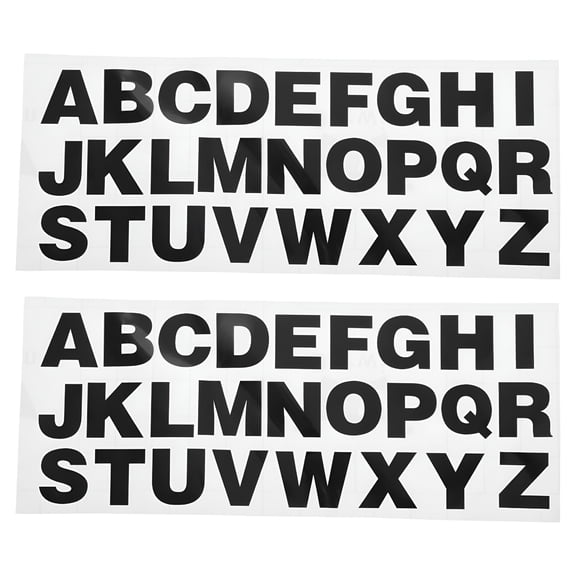 CCOCC 2026 New 2Pcs Alphabet Stickers for Cars Motorcycles Reflective Pvc Letters Diy Custom Decals Black Self-Adhesive Lettering for Car,Motorcycle,Scooter,Bicycle