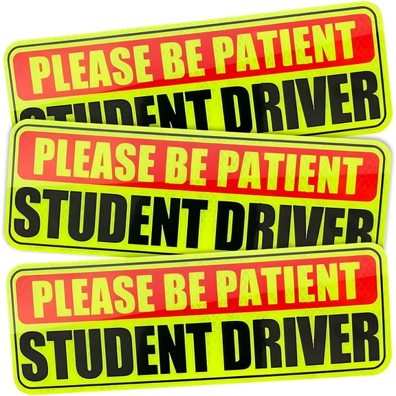 CCOCC 2026 New 2Pcs Magnet for Car Please Be Patient Student Driver New Driver Stickers Universal for Vehicles(Orange)Magnetic Reflective Driver Sticker New Driver Magnet for Car