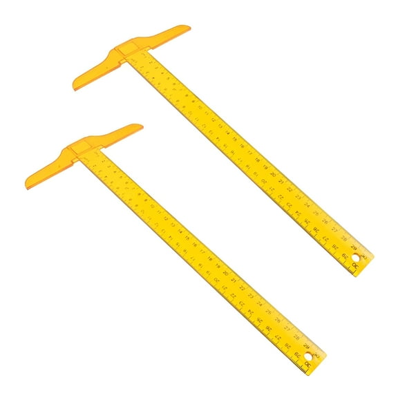 CCOCC 2026 New 2Pcs T Square Ruler Plastic Drafting T Square Versatile Measurement Square Ruler for Handcrafts,For Drawing,Drafting,Diy Projects,Architectural Designs,Art,Sewing,Carpentry