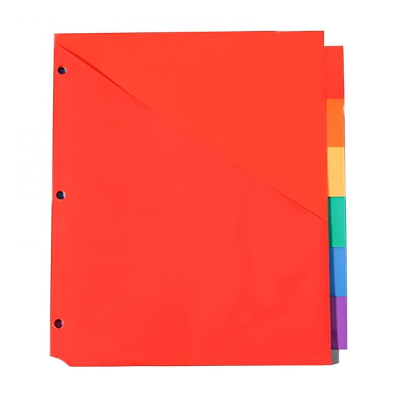 CCOCC 2026 New 3-Hole Binder Refill - 6-Pocket Waterproof Pp Index Dividers for Organizing Papers,Colorful Folder Insert Pages (A4) for Office, School, Filing, Document Organization, Home Use