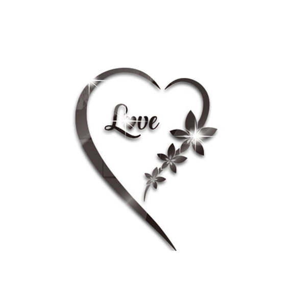 CCOCC 2026 New 3D Wall Art Valentine'S Day Romantic Gift 3D Wall Art Cute Heart Shaped Design Wall Stickers Decor Black for Home Decoration Bedroom Living Room Gifts for Loved Ones.