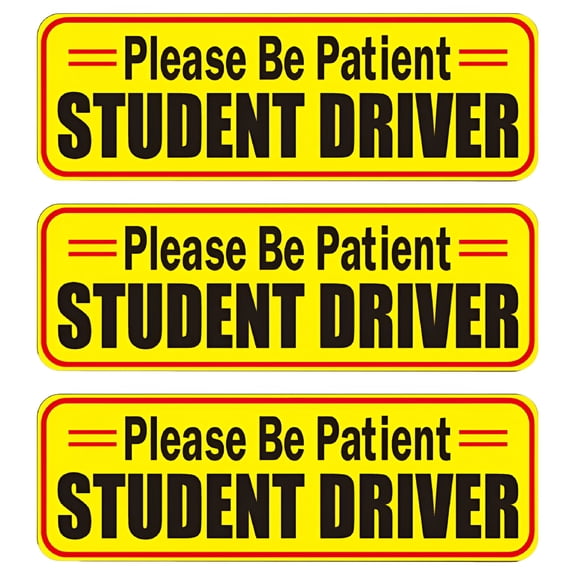 CCOCC 2026 New 3Pcs Pvc Student Driver Sticker Student Driver Reflective Magnet for Car Auto for New Drivers,Car Safety,Road Awareness,Driving Lessons,Student Driver Vehicles,Driving Practice