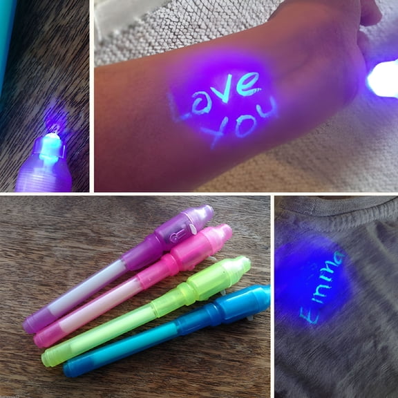 CCOCC 2026 New 3Pcs Uv Light Secret Message Invisible Ink Pen Counterfeit Money Bill Detector for Office,Home,School,Party,Games