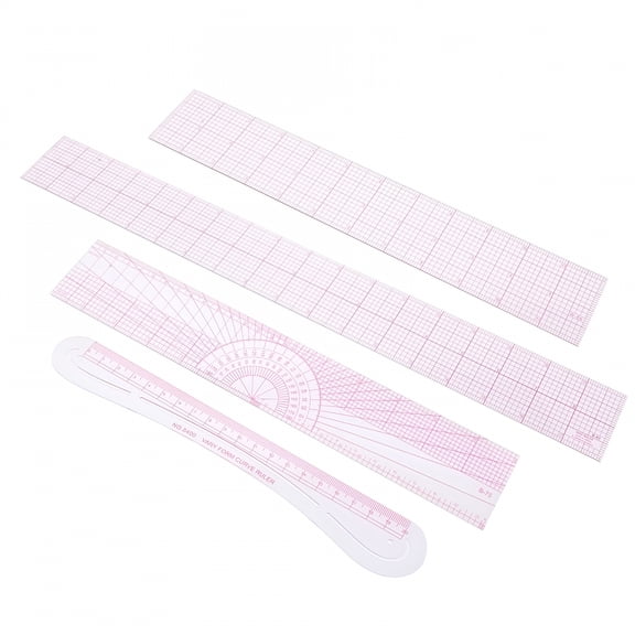 CCOCC 2026 New 4 Pcs Cutting Ruler Quilting Rulers Pattern Cloth Small Ruler Sewing Rulers and Guides for Fabric, for Sewing, Quilting, Diy Crafts, Fabric Cutting, Pattern Making, Home Projects