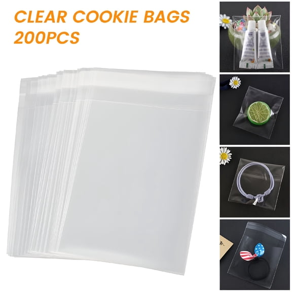 CCOCC 2026 New 4 X 4 Inches Clear Cellophane Cookie Bags,200Pcs Opp Plastic Bags for Candy,Cookies,Lollipops,Cupcakes and Gifts for Party Favors,Gift Wrapping,Baking,Holidays,Special Events.
