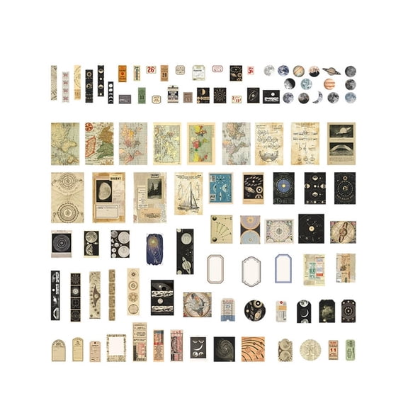 CCOCC 2026 New 400 Pcs Cute Stickers Vintage Stickers Funny Stickers Creative Projects Premium Paper Laptop Stickers Style3 for Scrapbooking Journaling Laptop Decoration Crafting Gifts.
